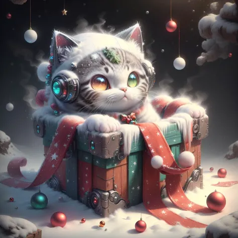 <lora:add_detail:0.8>,
<lora:XmasTech-20:1>, scifi, XmasTech,
cat animal in a box