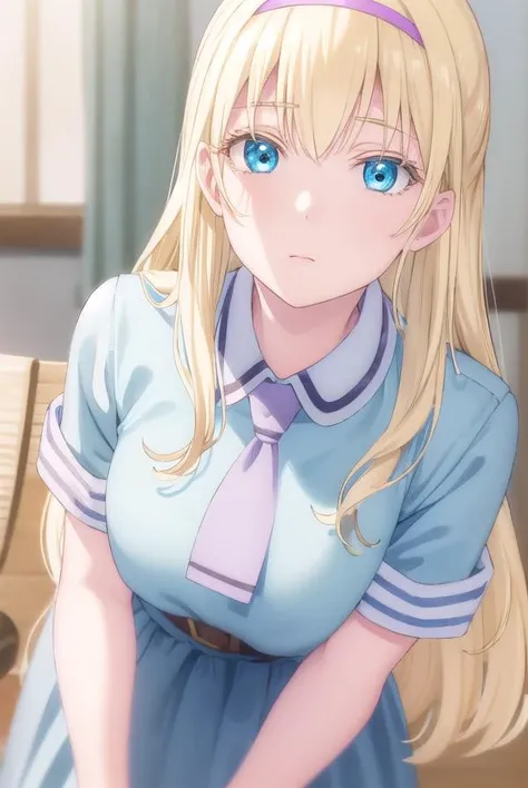 asobiasobaseolivia, <lora:asobi asobase olivia s1-lora-nochekaiser:1>,
olivia, long hair, blue eyes, blonde hair,
BREAK dress, school uniform, hairband, necktie, belt,
BREAK indoors, classroom,
BREAK looking at viewer, (cowboy shot:1.5),
BREAK <lyco:GoodHa...