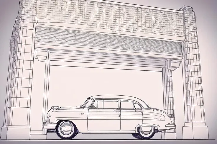 <lora:envybetterhandsLocon_alpha3:1> <lora:xtmx2.0:1>, monochrome, lineart drawing,  HudsonHornet, a vintage car