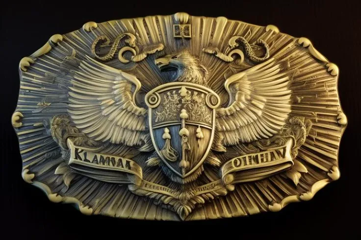 detailed klamra brass relief  coat of arms, studio lighting, black background <lora:Klamra:1> <lora:add_detail:1>