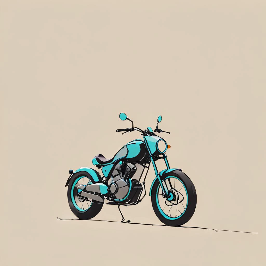 there is a drawing of a motorcycle that is sitting on the ground