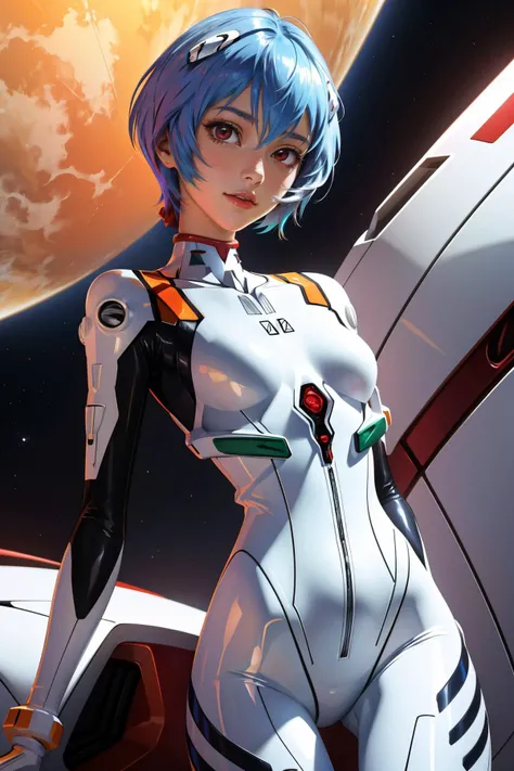 ayanami_rei,plugsuit,bodysuit,interface headset,white bodysuit,<lora:ayanami_rei:0.9>