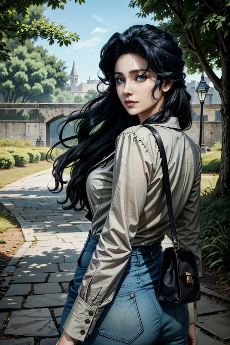 (masterpiece, best quality:1.3)
<lora:epi_noiseoffset2:1> <lora:add_detail:0.7>  <lora:WolfSnowWhite:0.8>
WolfSnowWhite, 1girl, solo, long hair, from from behind, looking back,  black bag, realistic landscape, highly detailed, digital painting, artstation,...