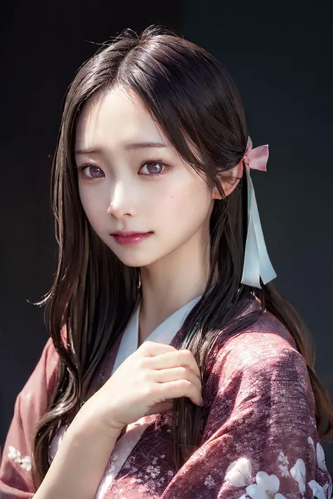 masterpiece, (photorealistic:1.5), realistic eyes, asian woman, best quality, beautiful lighting, professional lighting, photon mapping, radiosity, physically-based rendering,
kamado nezuko, 1girl, black hair, forehead, hair ribbon, japanese clothes, kimon...