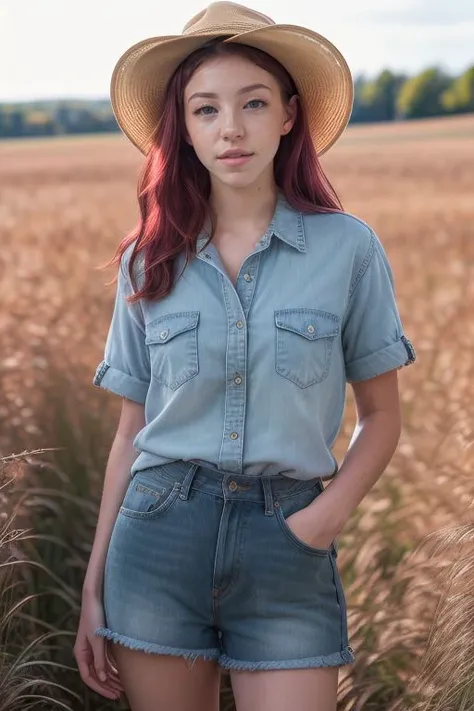 Merger_ali_belle
walking through a tallgrass meadow wearing Jean shorts and plaid shirt, meadow, wild, overgrown, walking,,
bokeh, f1.4, 40mm, photorealistic, raw, 8k, textured skin, skin pores, intricate details  <lora:epi_noiseoffset2:1>, epiCRealism <lo...