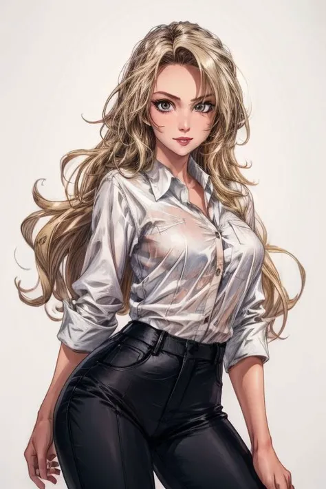 (masterpiece),
beautiful face,
sexy pose,
proud mood,
looking at viewer,
dim light,
1girl,
blonde hair, long hair,
black pants,
JanieD,
white shirt,
black background,
<lora:add_detail:1>  <lora:Janie_Dickens:0.9>