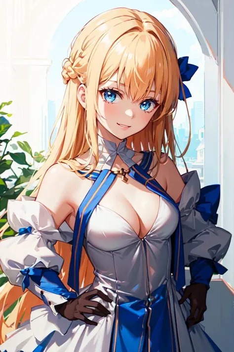 <lora:outfit-archetype_earthv2-pynoise:1> outfit-archetype,, ultra detailed, masterpiece, best quality, aesthetic, detailed,, solo, soft smile, light smile,
1girl, blue eyes, very long hair, blonde hair, long blonde hair, french braid, bangs, medium breast...