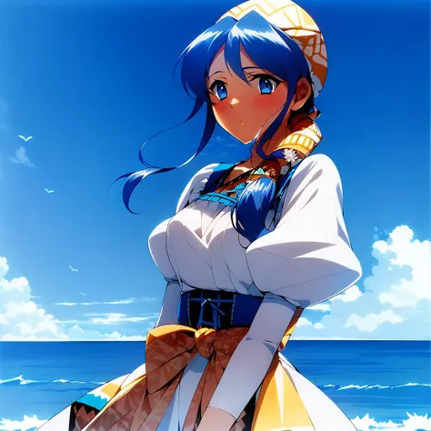 <lora:LunaNoa002:0.7>,<lora:add_detail:0.5>,<lora:noline:0.3>,<lora:boldline:-0.3>,
LNoa,1girl,
single braid,
hat,
dress,puffy sleeves,
nature,ocean,sky,