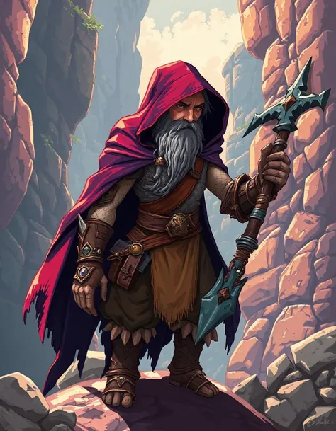 Glitchcore Art Style, retro game art pixel-art, full body character portrait in a medieval setting.
A Cobblen, small builders with stone-like skin that blend in with rocky terrains. They are skilled craftsmen and often create beautiful stonework in hidden ...