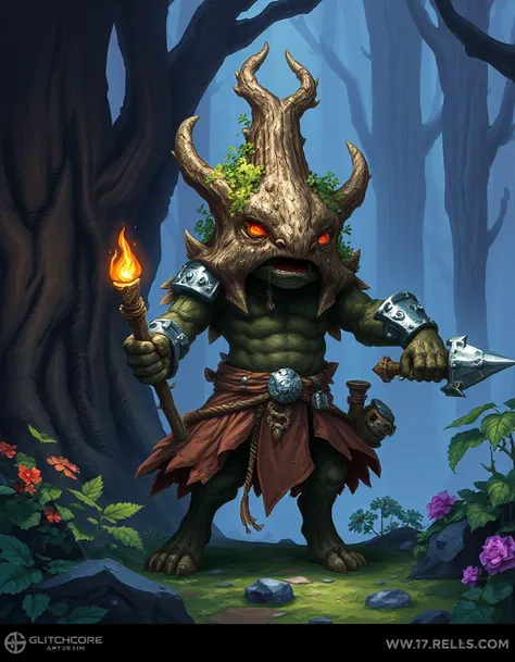 Glitchcore Art Style, retro game art pixel-art, full body character portrait in a medieval setting.
A Grovekin, stout little guardians of the forest with bark-like skin. They protect the woods from harm and are known for their wisdom.
dynamic, dramatic, (v...