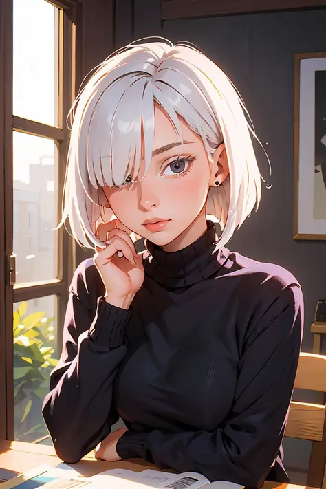 (masterpiece, best quality), 1girl,   <lora:fiona_frost:1> fiona_frost, sweater, earrings