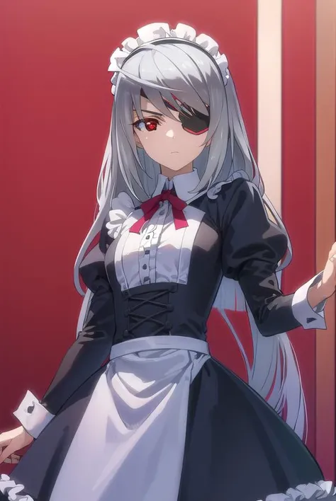 laurabodewig, <lora:laura bodewig s2-lora-nochekaiser:1>,
laura bodewig, long hair, (red eyes:1.3), grey hair, eyepatch,
BREAK maid, maid headdress, frils, juliet sleeves, puffy sleeves,
BREAK indoors, classroom,
BREAK looking at viewer, (cowboy shot:1.5),...