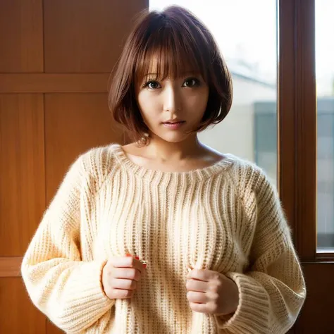 kiraraasuka,Hyper-detailed,hyper realistic,1girl,upper body,sweater <lora:kiraraasuka_loha:0.7>