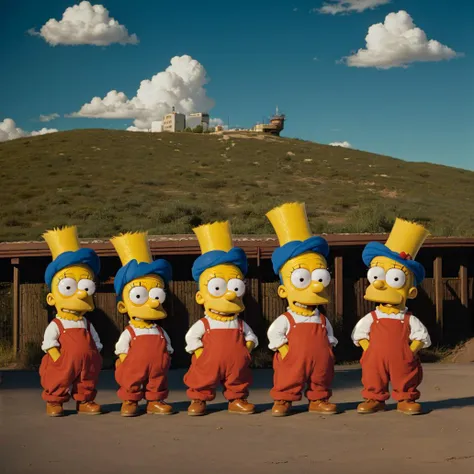 <lora:LowRA:0.3>, the oompa loompas in the simpsons 90 cartoon doug and his friends by Carl Barks by Matthew Barney