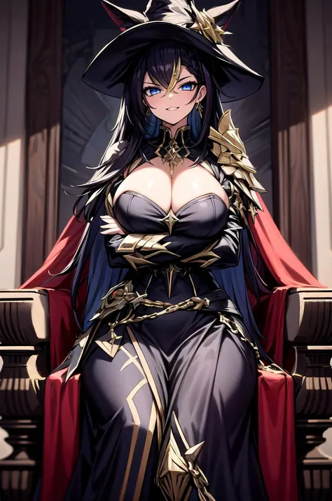 (masterpiece, best quality, detailed), 1girl, solo, looking at viewer, hat,
<lora:DehyaGenshin_NDV:0.5>, DehyaGenshin_NDV, multicolored hair, black-gold hair, streaked hair, large breasts, very long hair, blue eyes, dark-skinned female, earrings, animal ea...