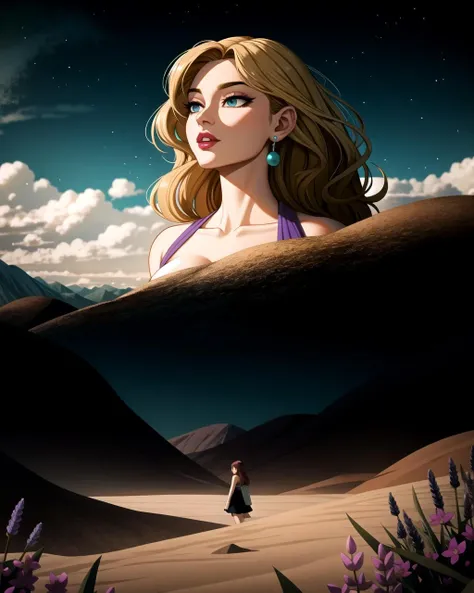((masterpiece), best quality, high quality, professional quality, highly detailed, highres, perfect lighting, natural lighting), colossal, cutting-edge laboratory, A barren desert planet with extreme temperature fluctuations and towering sand dunes stretch...
