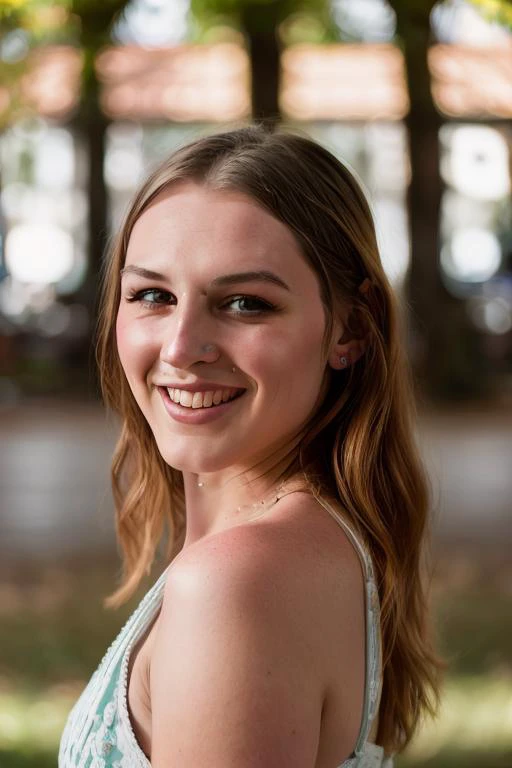 a close up of a woman with a smile on her face