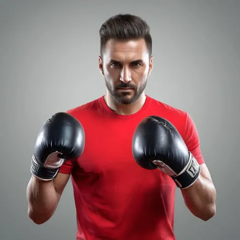 Hyperrealistic art of  <lora:Perfect Hand:1.2>
perfection a man in a red shirt is holding a pair of boxing gloves perfect hand style, Extremely high-resolution details, photographic, realism pushed to extreme, fine texture, incredibly lifelike