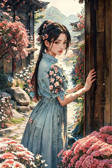 <lora:ChineseStyleAncientlandscape_v1_150:0.95> flowers,
(best quality, masterpiece, RAW photo,ultra-detailed:1.2), <lyco:GoodHands-beta2:1.0>,1girl,solo,looking at viewer,