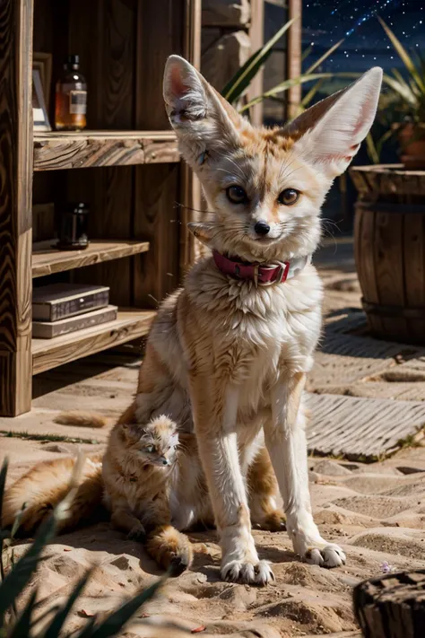 there is a cat and a dog sitting on the ground