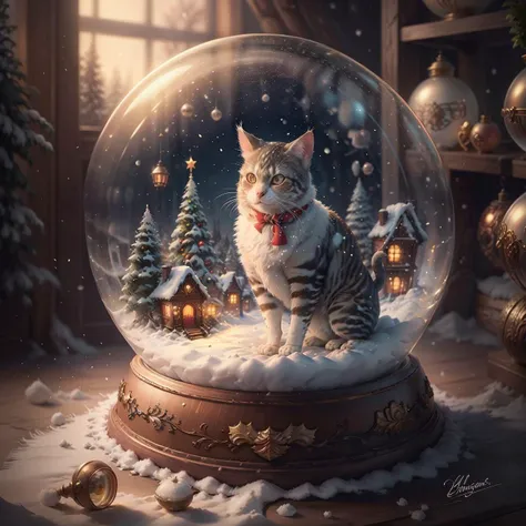 shuijingqiu,a snow globe with a cat inside of it,christmas,
Best quality,masterpiece,ultra high res,<lora:20231215-1702638569847-0020:0.7>, unbelievable detail, extremely detailed, stunning, striking, gorgeous, cinematic, light, crisp, focus, amazing