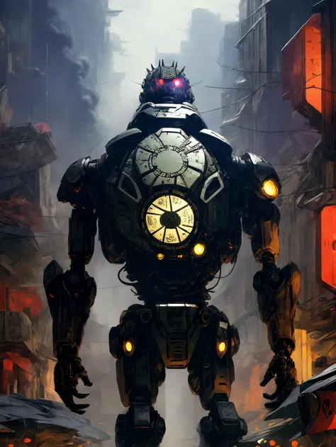 cybernetic robot (SFW:1.331), solo, hightech_robotics Pinhead (Hellraiser) with light in his eyes and dark smoke around his body, (pale white head:1.3), (neon crisscrossing fine lines on face:1.2), (many neon pins pricked the entire head), BREAK
wearing h...