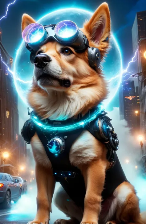 Lightning
Futuristic Technology
Dog Heroes, High-Tech Collar, Flying, Virtual Reality Goggles, Being in the City, Machine Interaction, Glow-in-the-dark halo, Internet Streaming, Runway in the Sky, Dogs with Superpowers <lora:WizardCoreAI:0.8> wizardcoreai