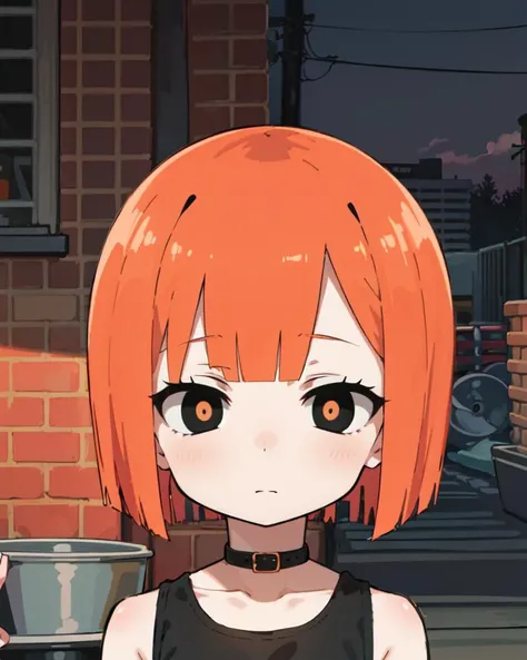 masterpiece, best quality, highly detailed,absurdres, anime
(petite child:1.2),  ,Dark Atmosphere, 
  ,,
,,
,, <lora:yorumac-lora-nochekaiser:1>,,yoru mac, short hair, bangs, (black eyes:1.5), blunt bangs, orange hair, bob cut,
,yoru mac, short hair, bangs...