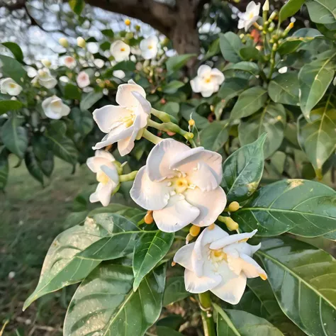 there is a white flower that is growing on a tree