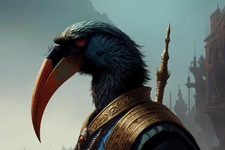 wily ibis - headed thoth, fantasy character portrait, ultra realistic, concept art, intricate details, highly detailed by greg rutkowski, gaston bussiere, craig mullins, simon bisley