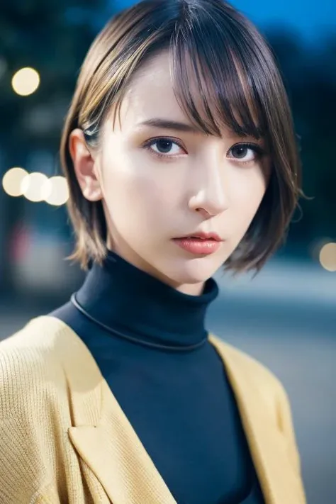 1girl,(wearing a turtleneck and long jacket:1.2),(RAW photo, best quality), (realistic, photo-realistic:1.4), masterpiece, an extremely delicate and beautiful, extremely detailed, 2k wallpaper, Amazing, finely detail, extremely detailed CG unity 8k wallpap...