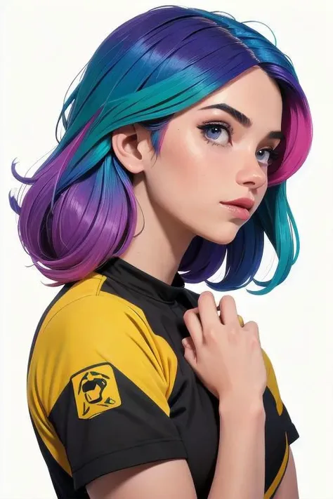 1girl, colorful hair