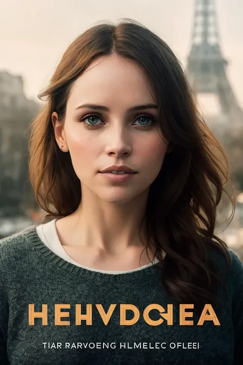 extremely detailed infographic of (Koh_FelicityJones:0.99), (as a movie star:1), (((highly detailed infographic))), perfect thighs, (sexy sweater off shoulders), (jeans), (paris in the background), (((romantic movie poster with text:1.2))), (((movie title:...