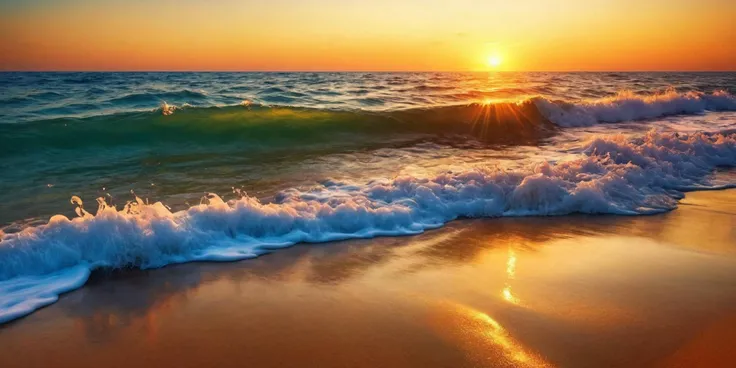 realistic seascape,sunset by the sea,soft,golden lighting,warm colors,highly detailed,real photograph,<lora:hmsgé»æxl-000001:...