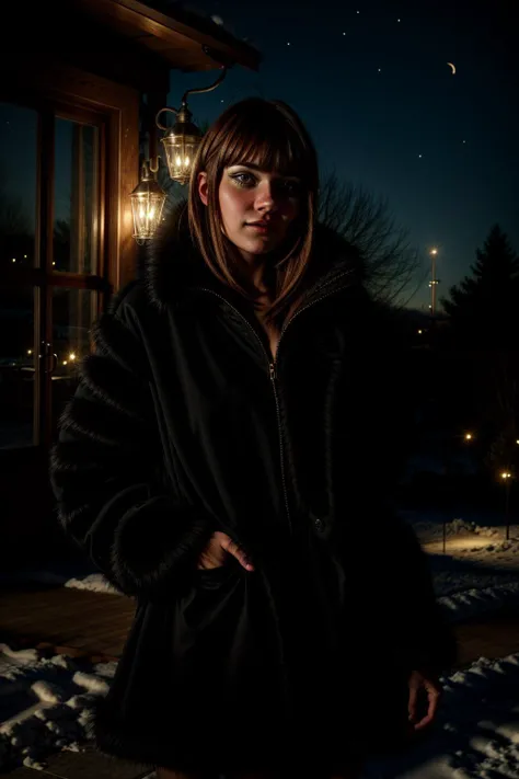 <lora:AromaStyle-V9:0.75>, portrait of a young beautiful girl, with a Layered Shag with Bangs hair style,  winter dress, fur trim,  highly detailed, highly realistic, 12K,  night, 
(((masterpiece))), (((best quality))), HDR, ((intricate detail)), 
 <lora:a...