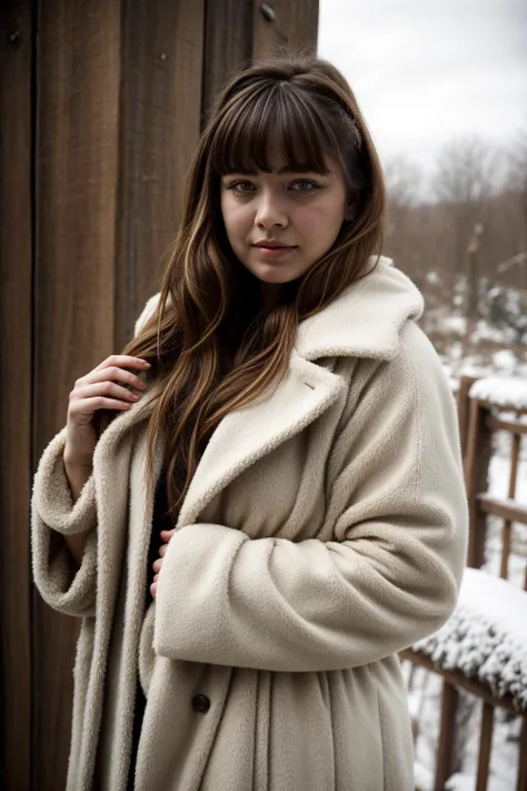 portrait of a beautiful girl, with a Layered Shag with Bangs hair style,  winter dress, fur trim,  highly detailed, highly realistic, 12K
(((masterpiece))), (((best quality))), HDR, ((intricate detail)), 
 <lora:add_detail:1>  <lora:racial-chang-slider:-0....