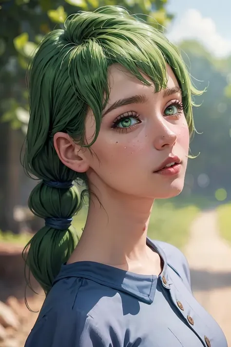 (masterpiece, best quality), 1girl, beautiful face, <lora:caroline:1> caroline, green hair, twintails, green eyes,