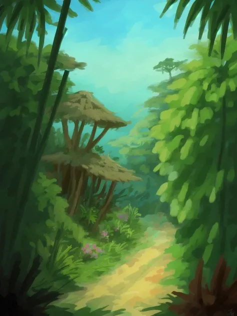 anime artwork, anime style, key visual, vibrant, studio anime,  highly detailed BREAK horizon    in tropical rainforest biome