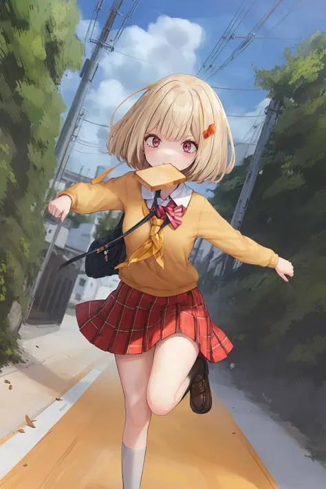 ((((ultra illustrated style:1.0)))),best quality,best animated,masterpiece,ray tracing, global illumination,running, 1girl, solo, school uniform plaid skirt,outdoors
<lora:running-000007:0.9>