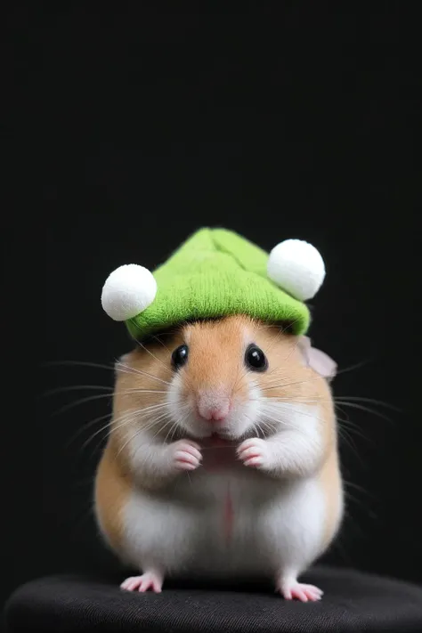 a hamster with a tiny hat