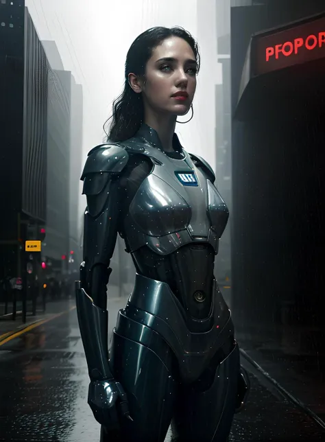 JenniferConnelly, <lora:JenniferConnelly-v15-byShurik:1>clean skin
(closeup) looking at viewer 
(LikenessHelpbyShurik3:1) 
robot
In the pouring rain of a gritty New York night, a female RoboCop stands resolute at a crime scene, illuminated by the vivid hue...