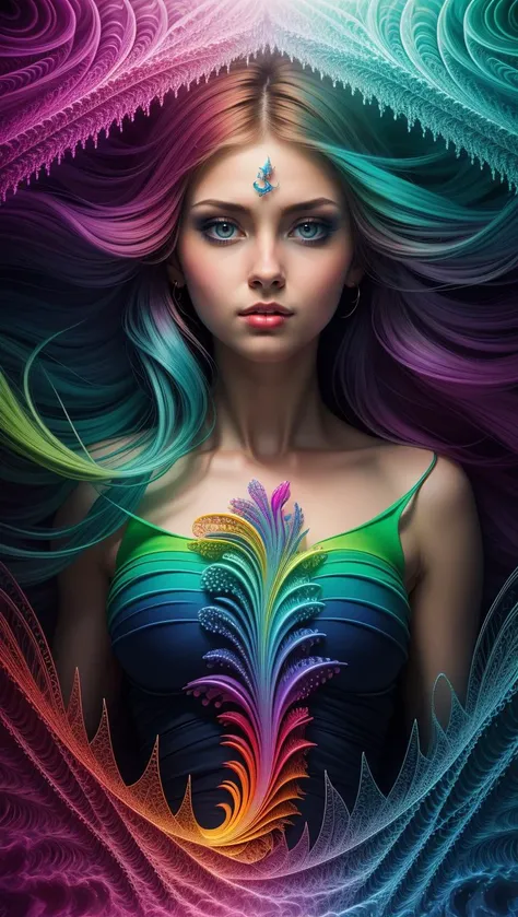 (masterpiece, top quality, best quality, official art, beautiful and aesthetic:1.2), (1girl), extreme detailed,(fractal art:1.3),colorful,highest detailed