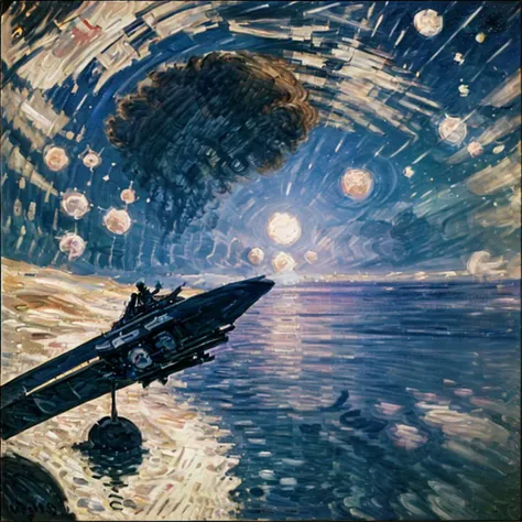 <lora:Monet V1:0.65> Monet V1, closeup of an astronaut in space