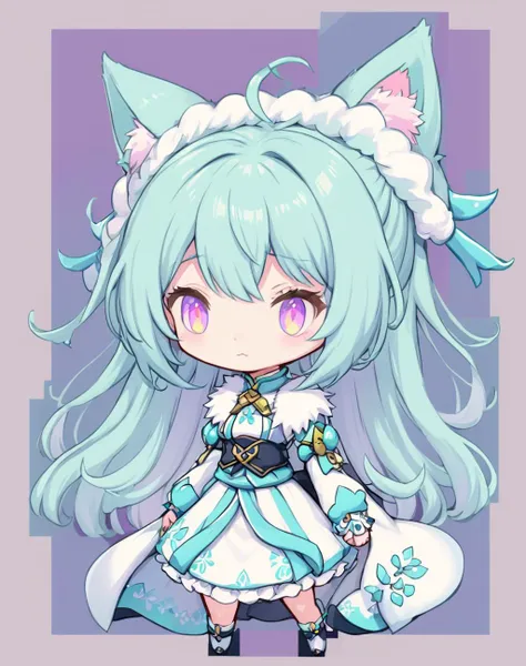 <lora:Hyung-Tae_Chibi_style_-_XL:0.9> KChibi, cat girl, cleric, HD, 8K, cute art, chibbi anime style, cutesy,pastel colors,