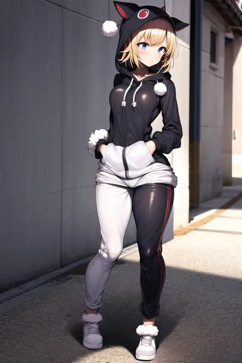 anime girl in a cat suit posing for a picture