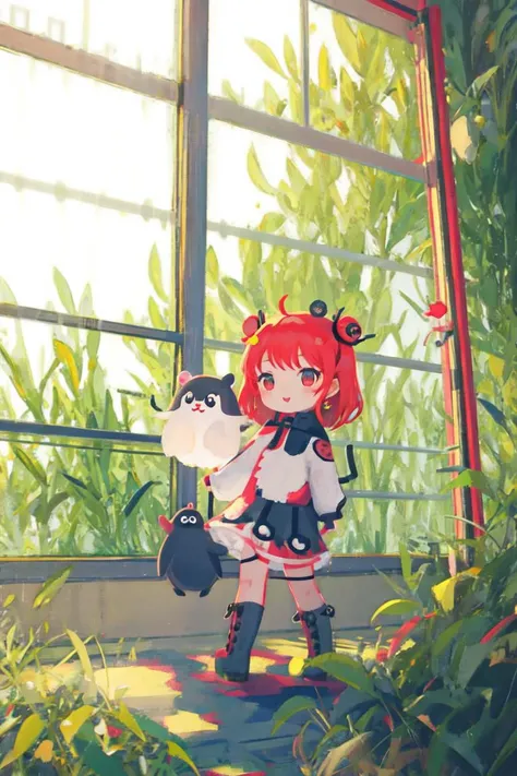 masterpiece, best quality, girl, <lora:Healing:1>,animals, <lora:papercraft,:0.7>,chibi