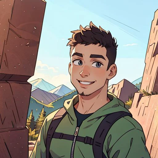 a close up of a person with a backpack on a mountain