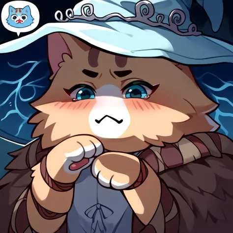 anime cat with a hat and a cigarette in its mouth