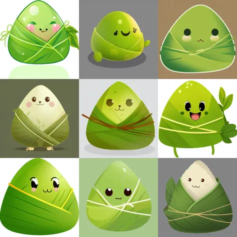 zongzi, cute,green skin, <lora:zongzi_v3-000002:1>