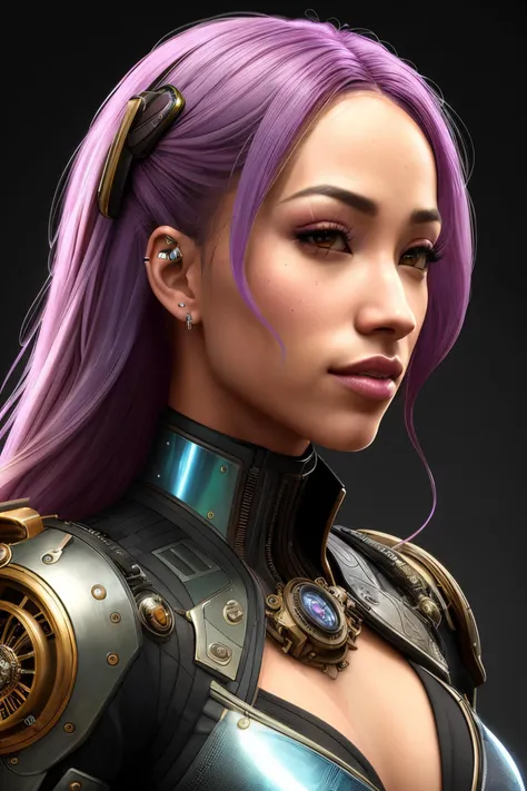 up close face photo of sashaBa1 as a steampunk cybernetic biomechanical, 3d model, very coherent symmetrical artwork, unreal engine realistic render, 8k, micro detail, intricate, elegant, highly detailed, centered, digital painting, artstation, smooth, sha...